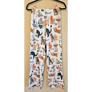 Brief Insanity Life Is Better With A Cat Lounge Pants  S White Mars Castle Logo